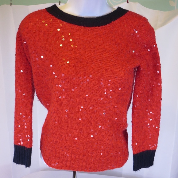 J. Crew Sweaters - J. Crew Red Sequin Sweater